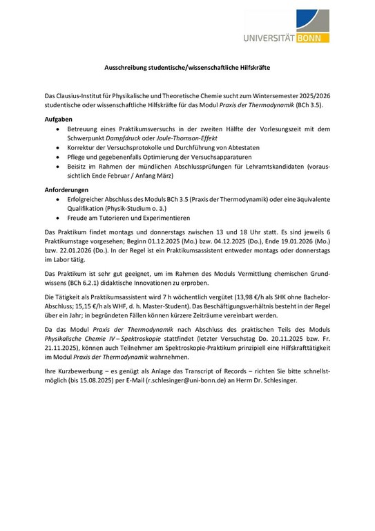 SHK/WHK Stellenausschreibung Schle 1