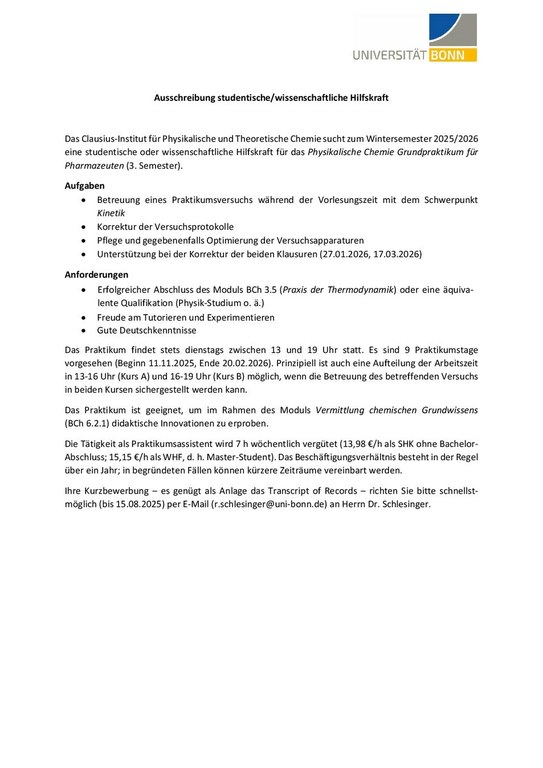 SHK/WHK Stellenausschreibung Schle 2